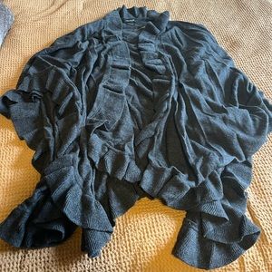 Gray Ruffled Wrap/Shawl